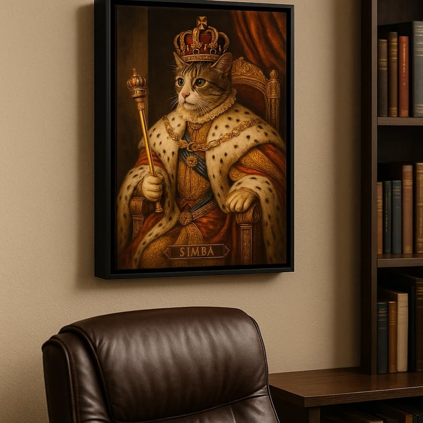Canvas Float Frame pet portrait