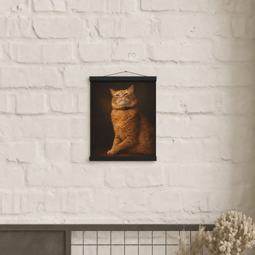 Black hanger — custom pet portrait hanging poster